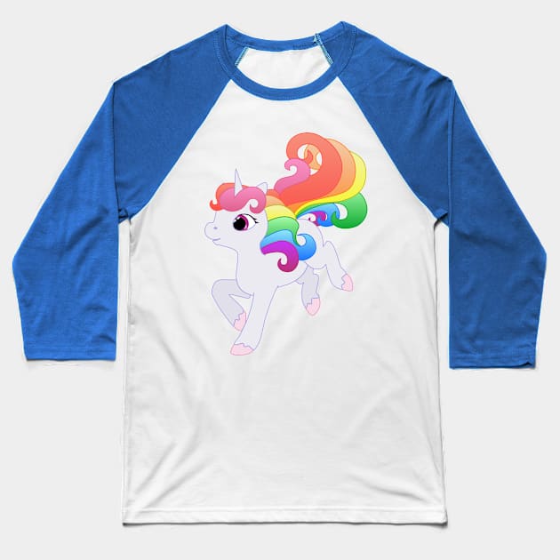 Rainbow Baby Unicorn Baseball T-Shirt by LyddieDoodles